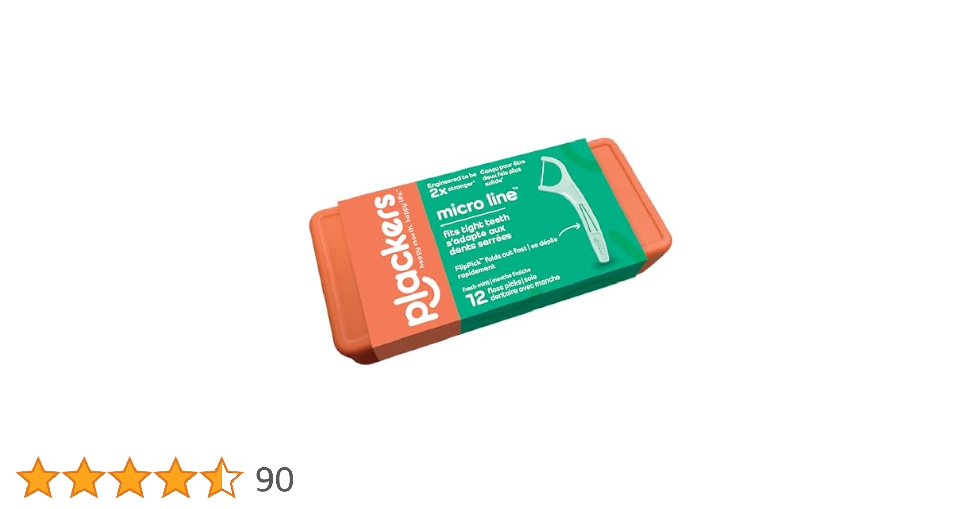 square - ミント PLACKERS Micro Mint Freshens Breath, Dental Flossers with Mint